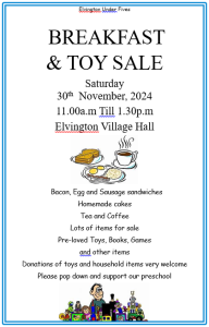 Elvington Under Fives Breakfast & Toy Sale